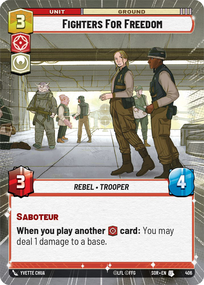 Fighters for Freedom - U 406/252 - Spark of Rebellion SOR - Star Wars Unlimited (Hyperspace Foil)