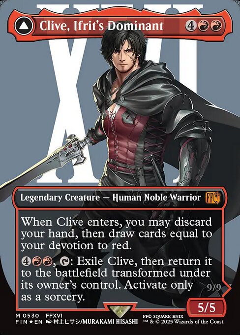 Clive, Ifrit's Dominant // Ifrit, Warden of Inferno - Final Fantasy FIN - NM - 0530 M (Borderless Surge Foil)
