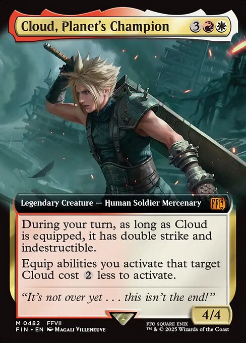 Cloud, Planet's Champion - Final Fantasy FIN - NM - 0482 M (Extended Foil)