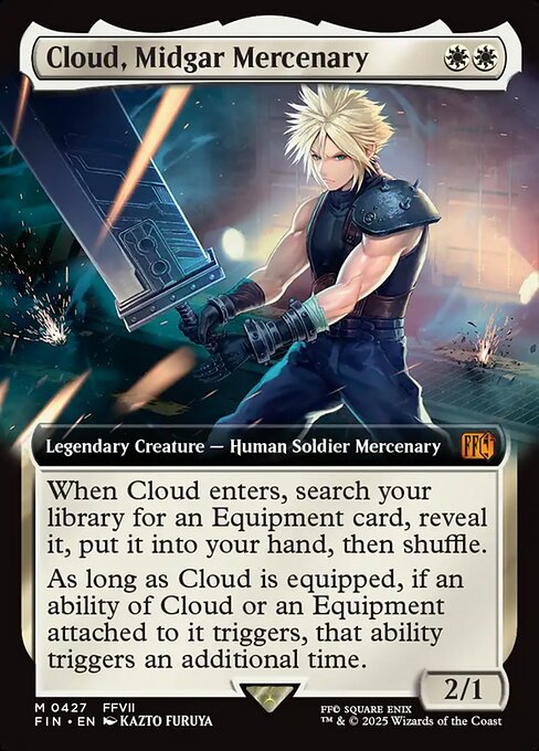 Cloud, Midgar Mercenary - Final Fantasy FIN - NM - 0427 M (Extended Foil)