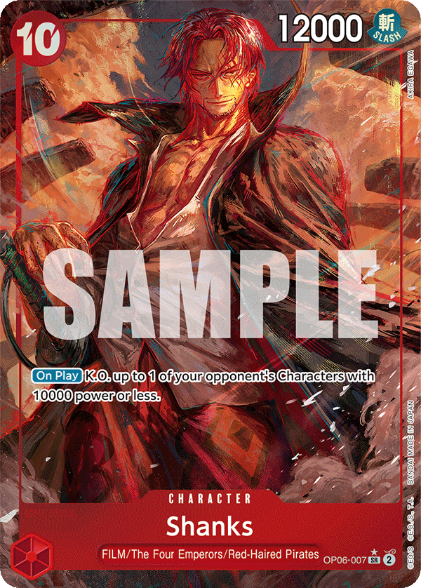 one piece card game alt arts Shanks - OP06-007 SR - OP06 Wings of the Captain