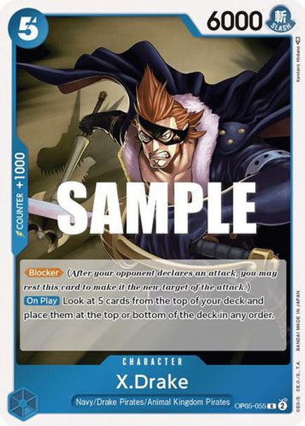 X.Drake - OP05-055 R - OP05 Awakening of the New Era - NM - One Piece Card Game (Foil)