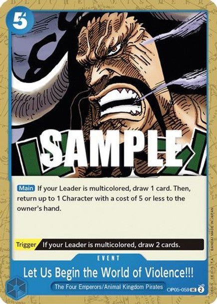 Let Us Begin the World of Violence!! - OP05-059 UC - OP05 Awakening of the New Era - NM - One Piece Card Game