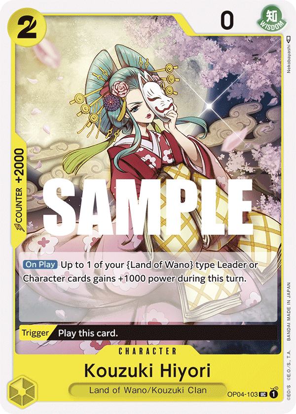 Kouzuki Hiyori - OP04-103 UC - OP04 Kingdoms of Intrigue - NM - One Piece Card Game