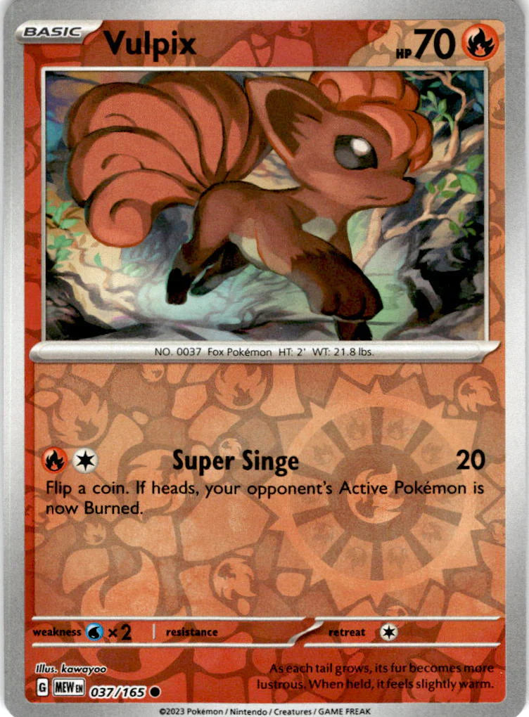 Vulpix 037/165 C - Scarlet & Violet 151 - Pokemon TCG (Reverse Holo)