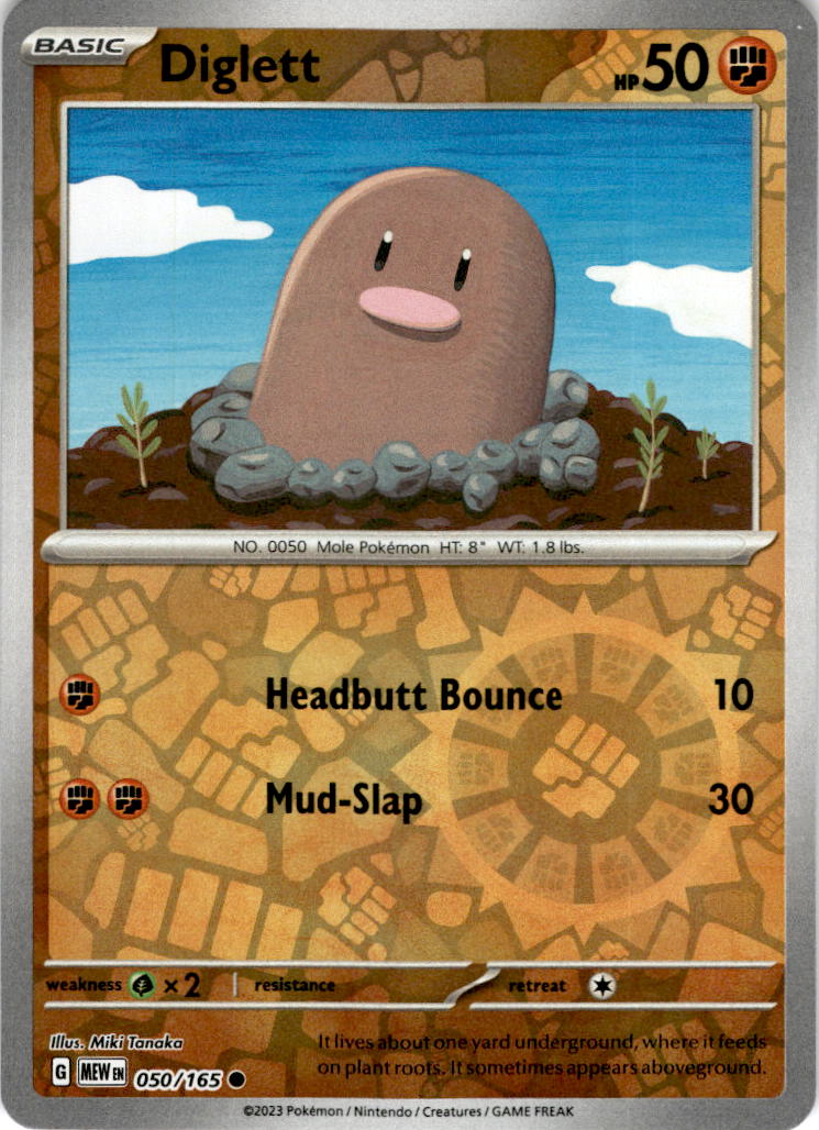 Diglett - 050/165 C - Scarlet & Violet 151 - Pokemon TCG (Reverse Holo)