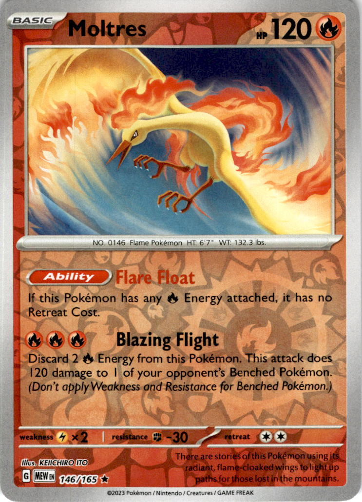 Moltres - 146/165 R - Scarlet & Violet 151 - Pokemon TCG (Reverse Holo)