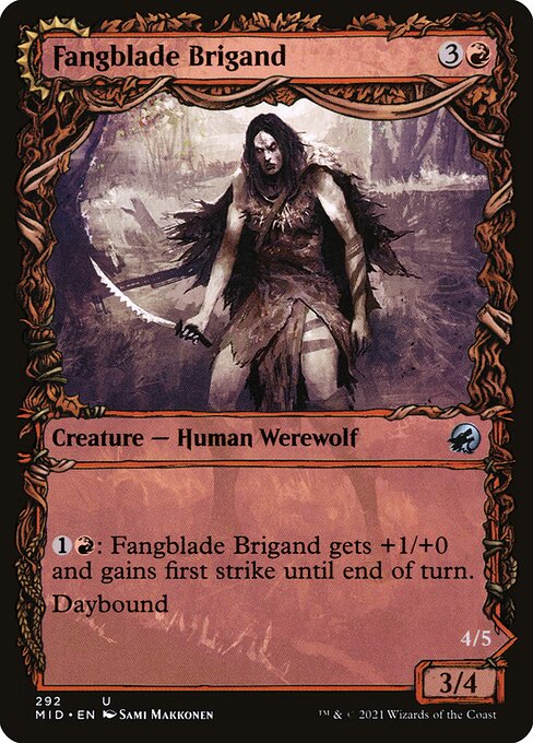 Fangblade Brigand // Fangblade Eviscerator - Innistrad: Midnight Hunt MID - NM - 292 U (Showcase)