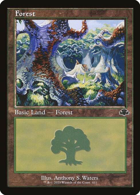 Forest - Dominaria Remastered DMR - NM - 411 (Retro Frame)