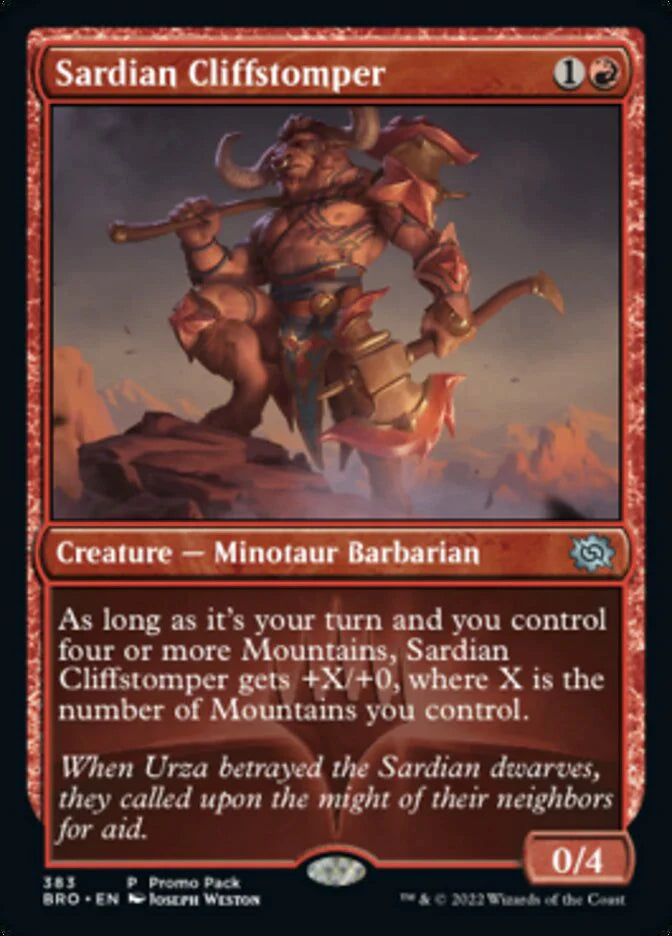 Sardian Cliffstomper - The Brothers' War BRO - NM - 383 P (Promo Foil)