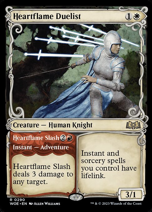 Heartflame Duelist // Heartflame Slash - Wilds of Eldraine WOE - NM - 0290 R (Showcase)