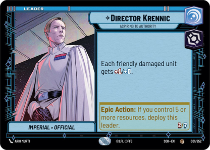 Director Krennic - C 1/252 - Spark of Rebellion SOR - Star Wars Unlimited