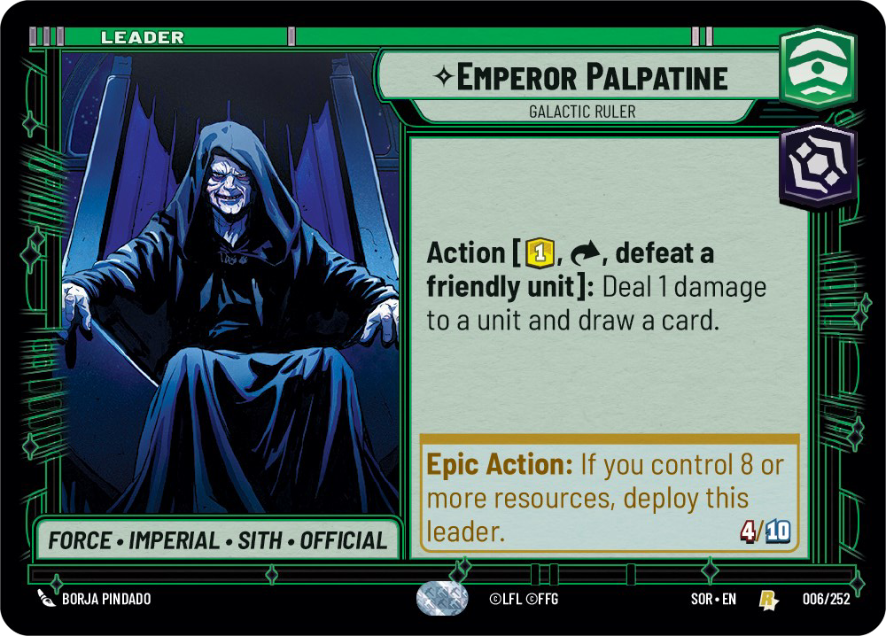 Emperor Palpatine - R 6/252 - Spark of Rebellion SOR - Star Wars Unlimited