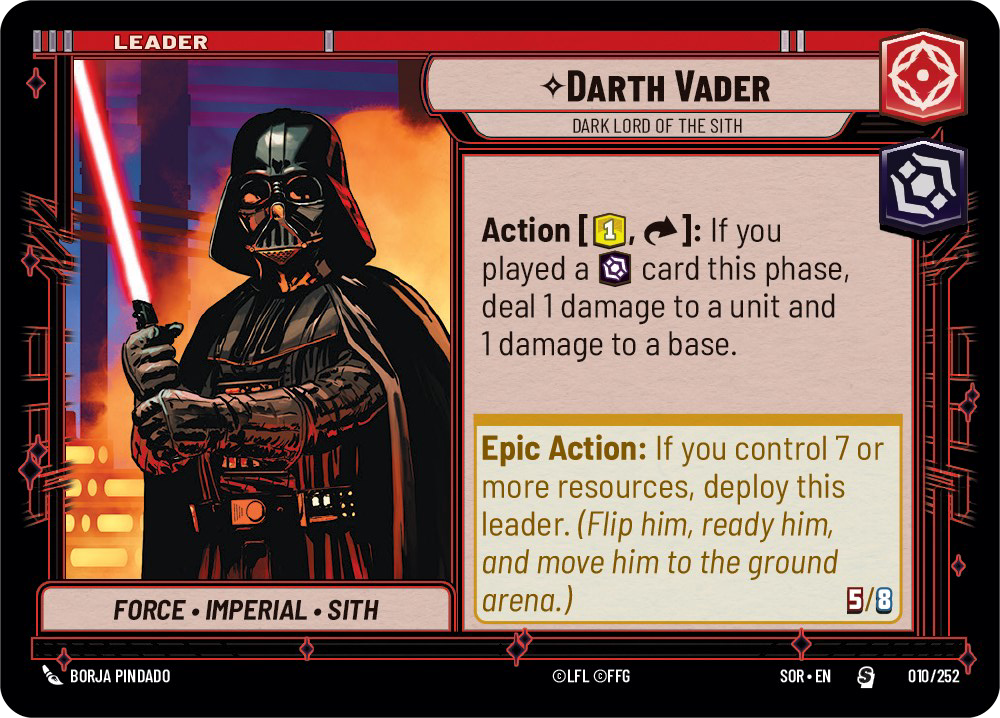 Darth Vader - S 10/252 - Spark of Rebellion SOR - Star Wars Unlimited