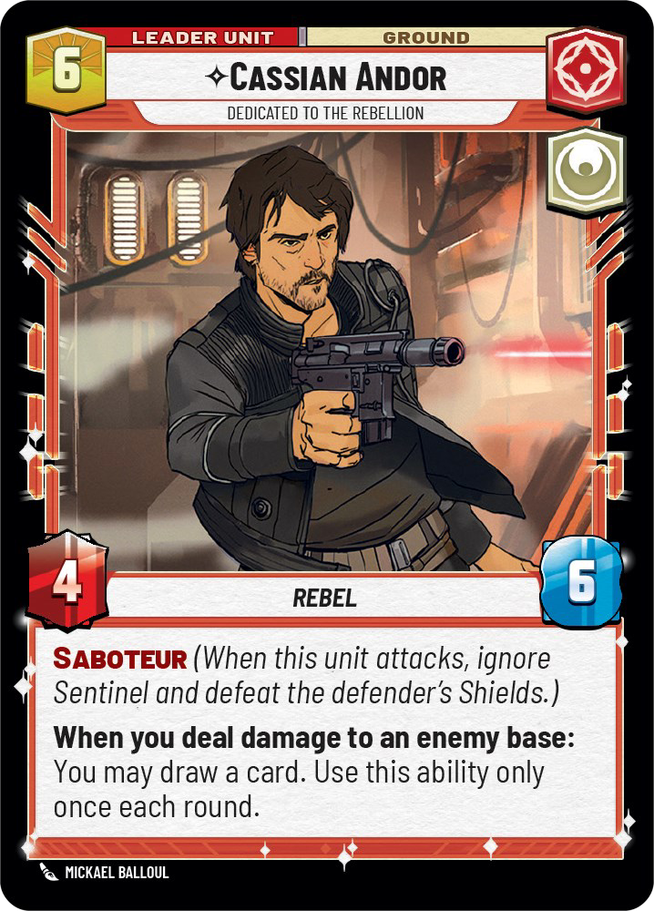 Cassian Andor - R 13/252 - Spark of Rebellion SOR - Star Wars Unlimited