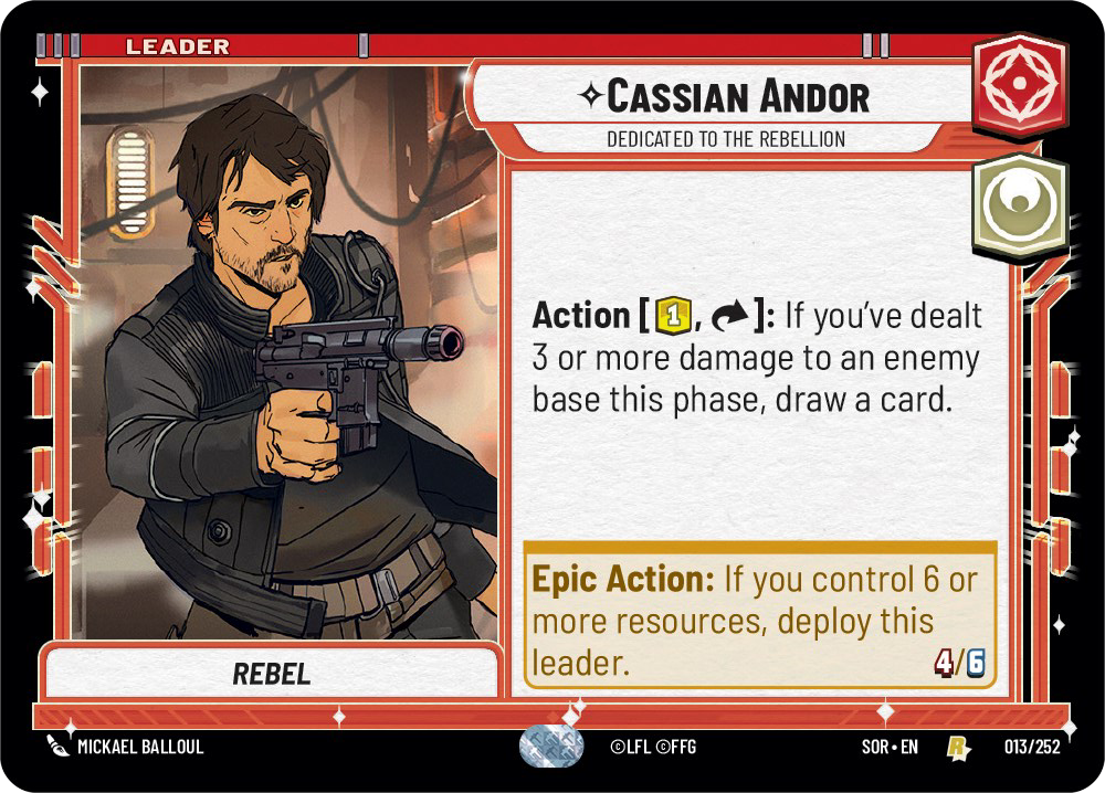 Cassian Andor - R 13/252 - Spark of Rebellion SOR - Star Wars Unlimited