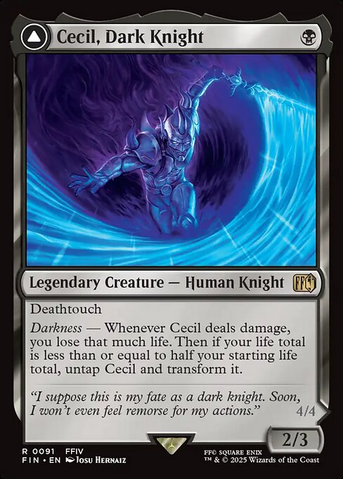 Cecil, Dark Knight // Cecil, Redeemed Paladin - Final Fantasy FIN - NM - 0091 R (Foil)