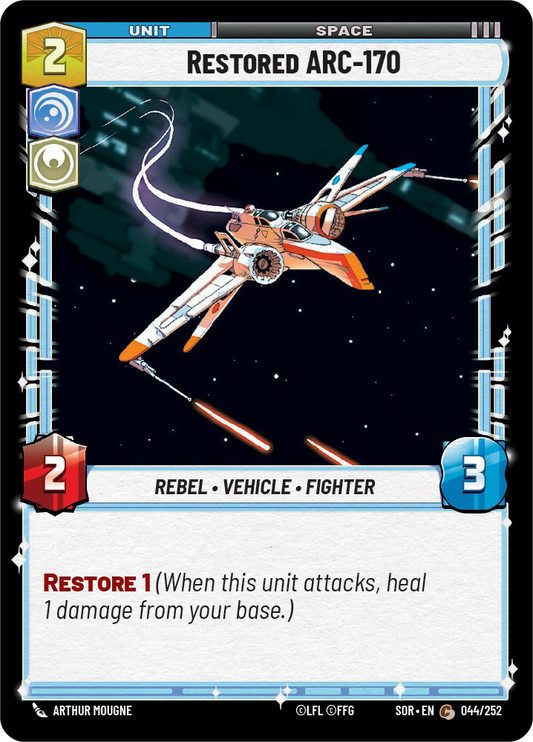 Restored ARC-170 - C 44/252 - Spark of Rebellion SOR - Star Wars Unlimited (Foil)