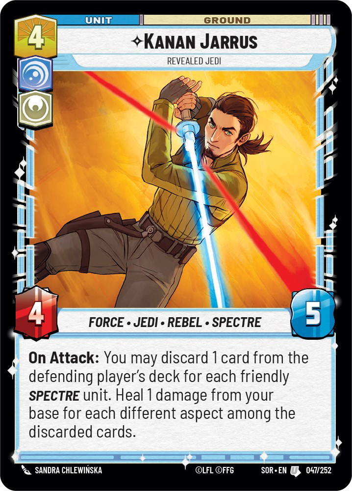 Kanan Jarrus - U 47/252 - Spark of Rebellion SOR - Star Wars Unlimited