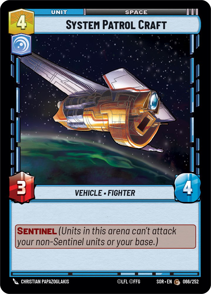 System Patrol Craft - C 66/252 - Spark of Rebellion SOR - Star Wars Unlimited (Foil)