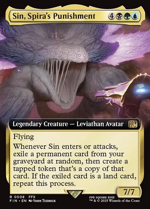 Sin, Spira's Punishment - Final Fantasy FIN - NM - 0508 R (Extended Foil)