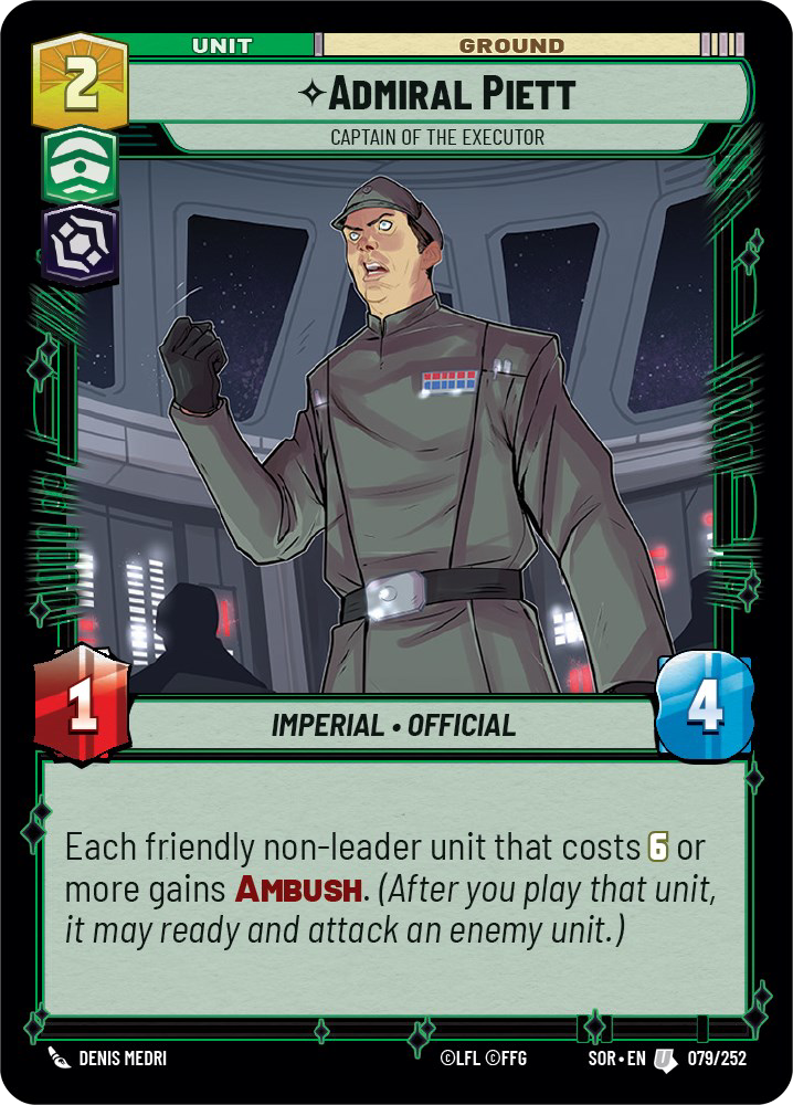 Admiral Piett - U 79/252 - Spark of Rebellion SOR - Star Wars Unlimited (Foil)