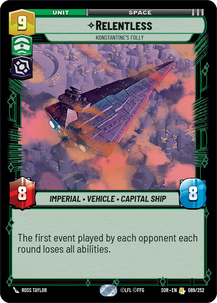 Relentless - R 89/252 - Spark of Rebellion SOR - Star Wars Unlimited (Foil)