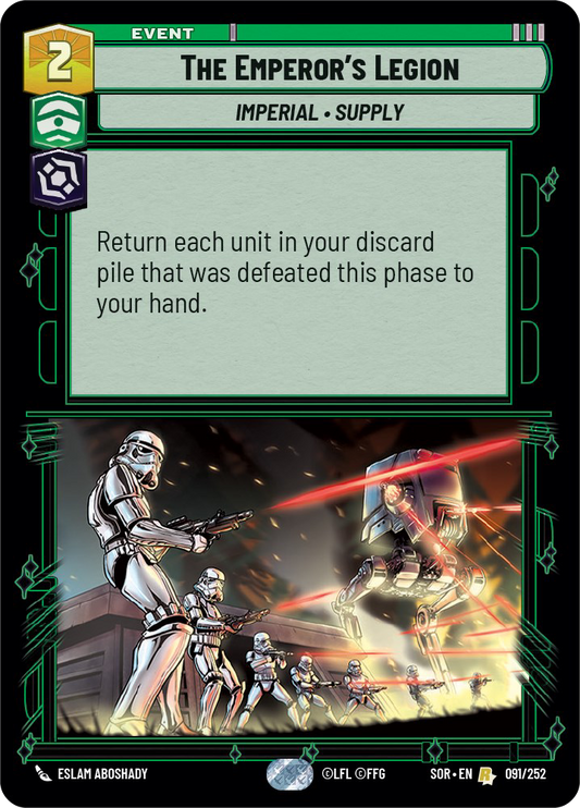 The Emperor's Legion - R 91/252 - Spark of Rebellion SOR - Star Wars Unlimited (Foil)