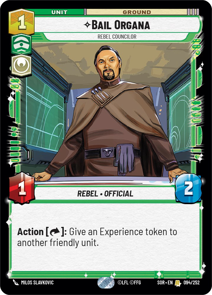 Bail Organa - R 94/252 - Spark of Rebellion SOR - Star Wars Unlimited