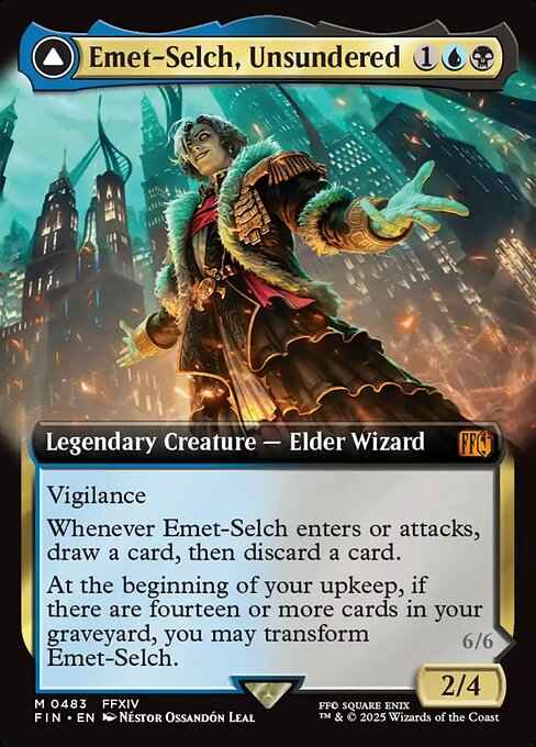 Emet-Selch, Unsundered // Hades, Sorcerer of Eld - Final Fantasy FIN - NM - 0483 M (Extended Foil)