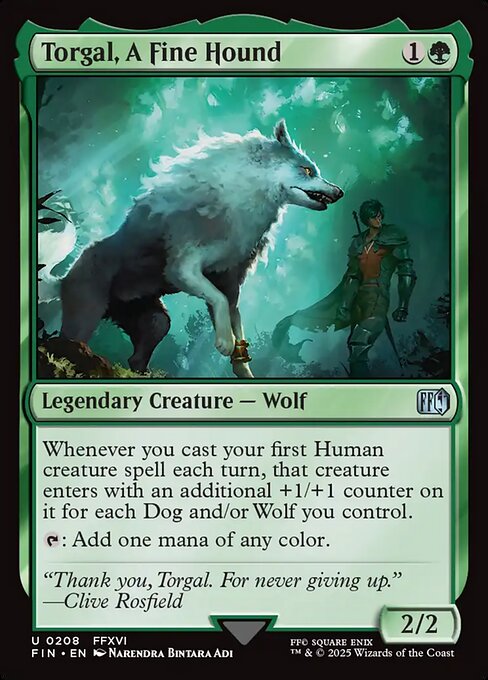 Torgal, A Fine Hound - Final Fantasy FIN - NM - 0208 U (Foil)