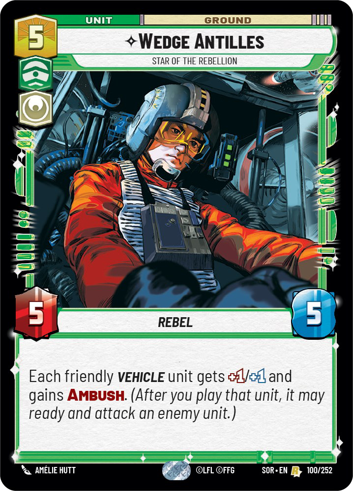 Wedge Antilles - R 100/252 - Spark of Rebellion SOR - Star Wars Unlimited