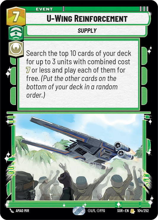 U-Wing Reinforcement - R 104/252 - Spark of Rebellion SOR - Star Wars Unlimited