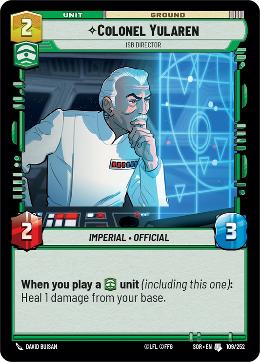 Colonel Yularen - U 109/252 - Spark of Rebellion SOR - Star Wars Unlimited (Foil)