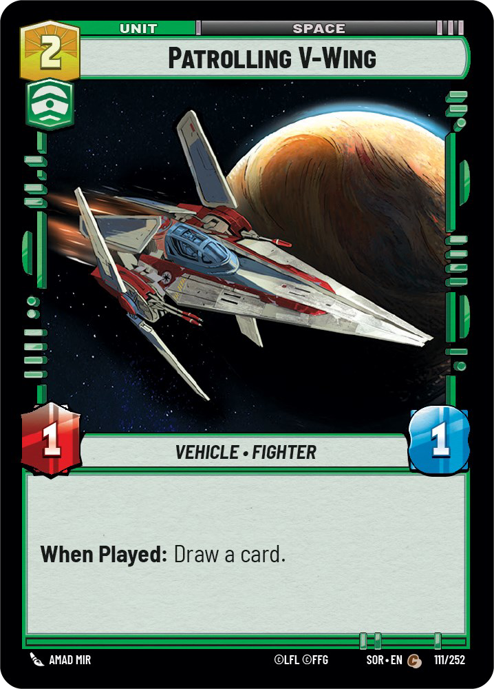 Patrolling V-Wing - C 111/252 - Spark of Rebellion SOR - Star Wars Unlimited