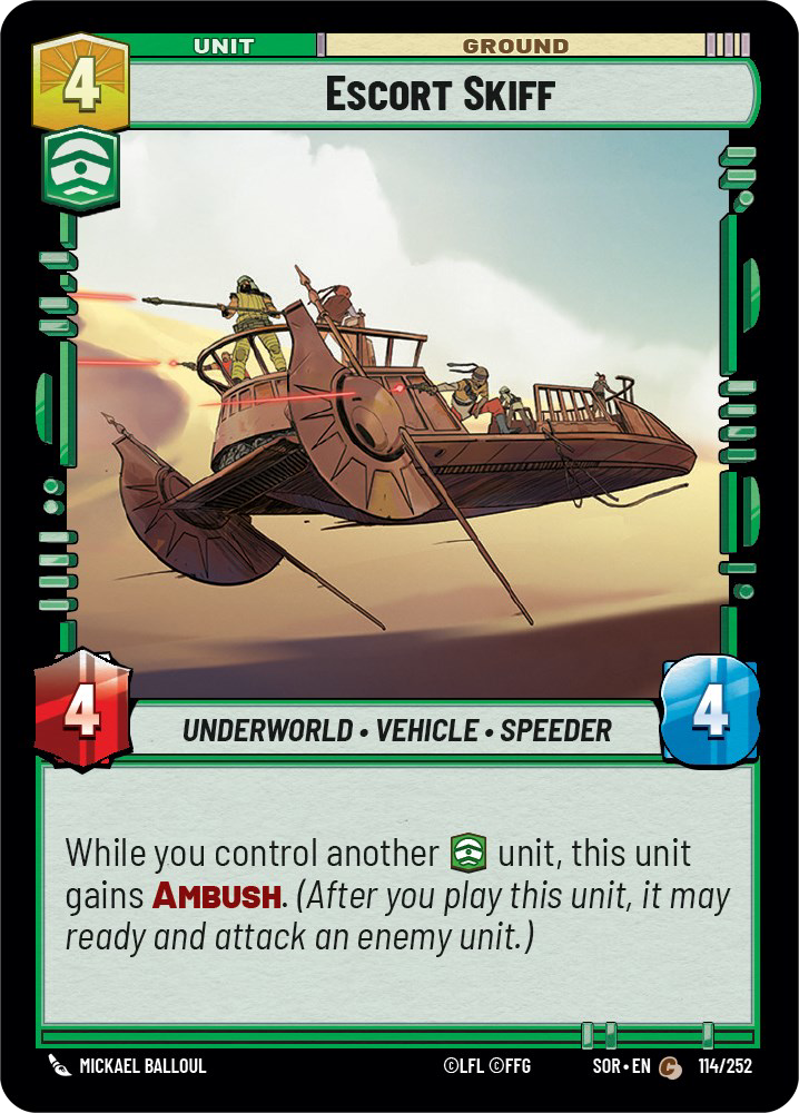 Escort Skiff - C 114/252 - Spark of Rebellion SOR - Star Wars Unlimited (Foil)