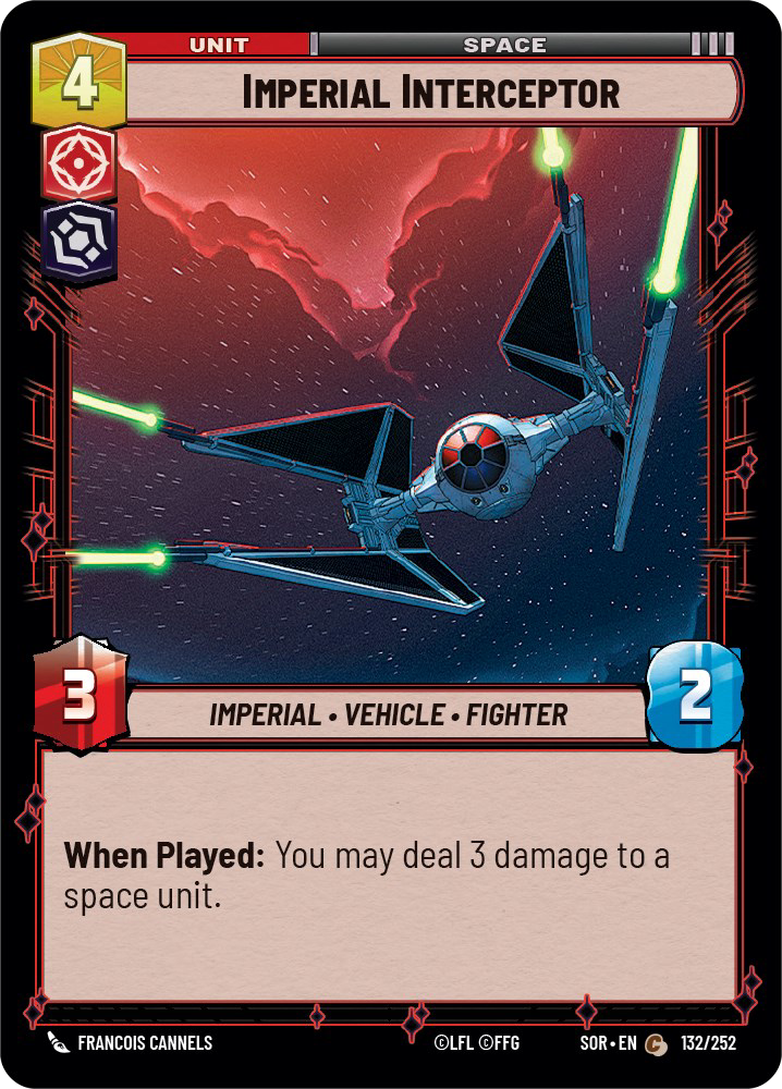 Imperial Interceptor - C 132/252 - Spark of Rebellion SOR - Star Wars Unlimited (Foil)