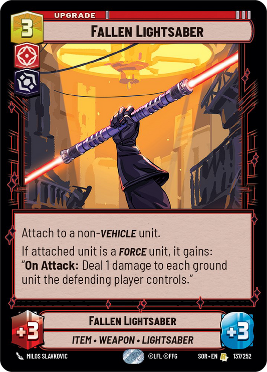 Fallen Lightsaber - R 137/252 - Spark of Rebellion SOR - Star Wars Unlimited (Foil)