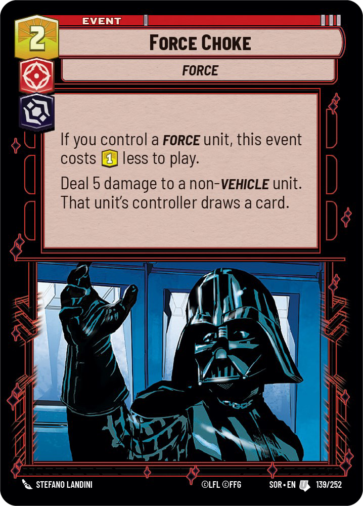 Force Choke - U 139/252 - Spark of Rebellion SOR - Star Wars Unlimited (Foil)