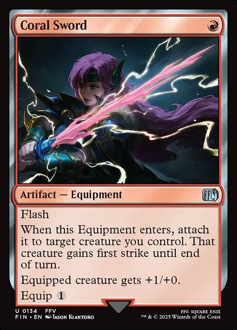 Coral Sword - Final Fantasy FIN - NM - 0134 U (Foil)