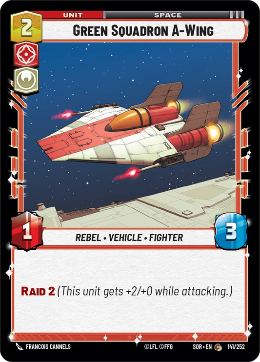 Green Squadron A-Wing - C 141/252 - Spark of Rebellion SOR - Star Wars Unlimited (Foil)