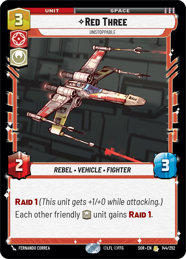 Red Three - R 144/252 - Spark of Rebellion SOR - Star Wars Unlimited