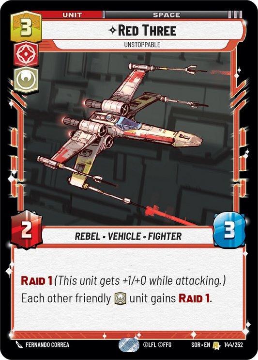 Red Three - R 144/252 - Spark of Rebellion SOR - Star Wars Unlimited (Foil)