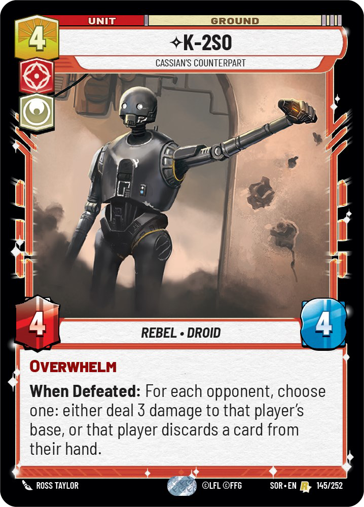 K-2SO - R 145/252 - Spark of Rebellion SOR - Star Wars Unlimited (Foil)