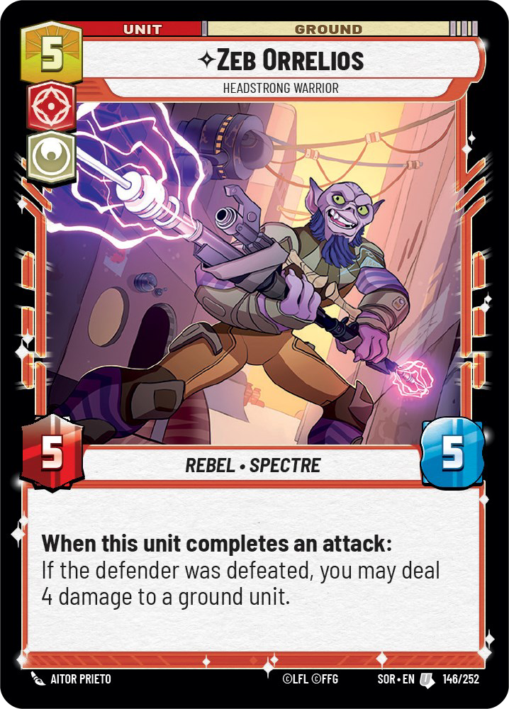 Zeb Orrelios - U 146/252 - Spark of Rebellion SOR - Star Wars Unlimited