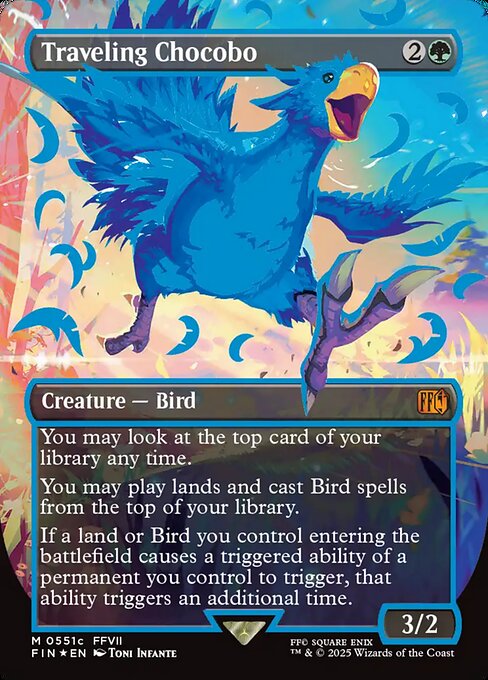 Traveling Chocobo - Final Fantasy FIN - NM - 551c M (Borderless Foil)