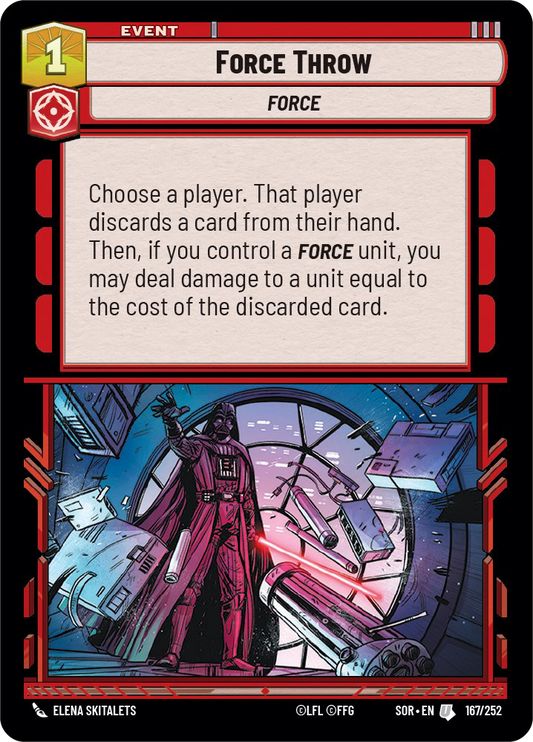 Force Throw - U 167/252 - Spark of Rebellion SOR - Star Wars Unlimited (Foil)