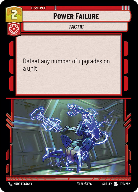 Power Failure - U 170/252 - Spark of Rebellion SOR - Star Wars Unlimited (Foil)