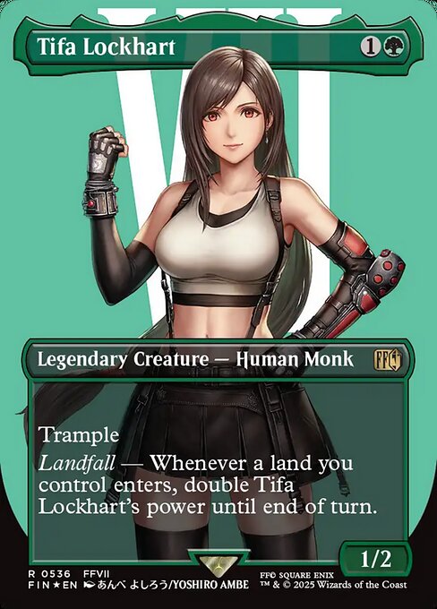 Tifa Lockhart - Final Fantasy FIN - NM - 0536 R (Borderless Surge Foil)