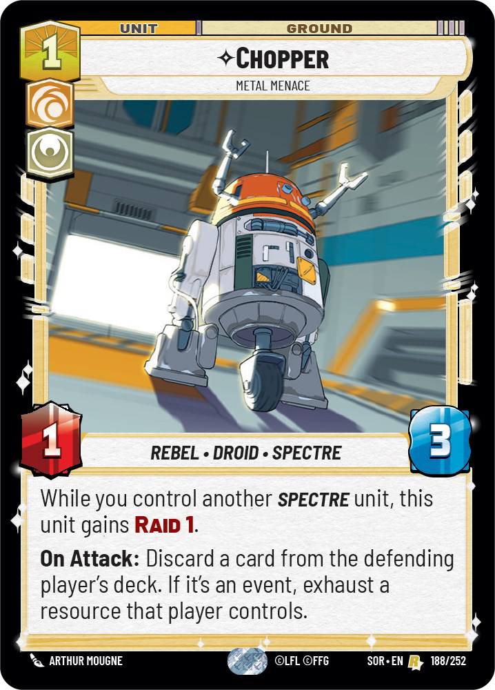 Chopper - R 188/252 - Spark of Rebellion SOR - Star Wars Unlimited (Foil)